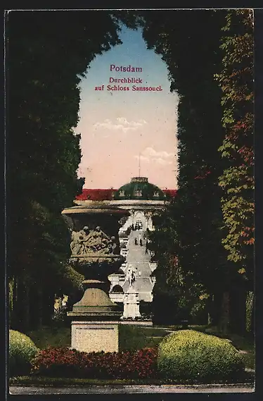 AK Potsdam, Durchblick auf Schloss Sanssouci
