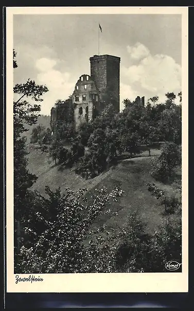 AK Burg Zavelstein, die Ruine auf einem Hügel