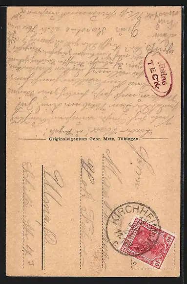 AK Burg Teck, Die Ruine mit prominentem Turm