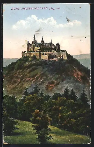 AK Burg Hohenzollern von Westen gesehen