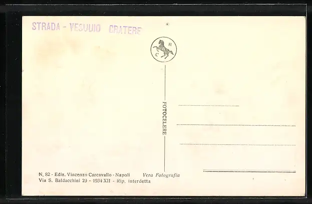 AK Napoli, Blick zum rauchenden Vulkan Vesuv