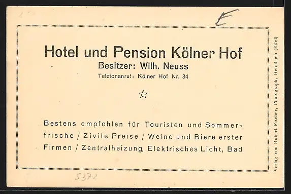 AK Heimbach / Eifel, Strassenpartie mit Hotel Kölner Hof