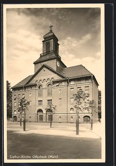 AK Offenbach /Main, Blick auf die Luther-Kirche