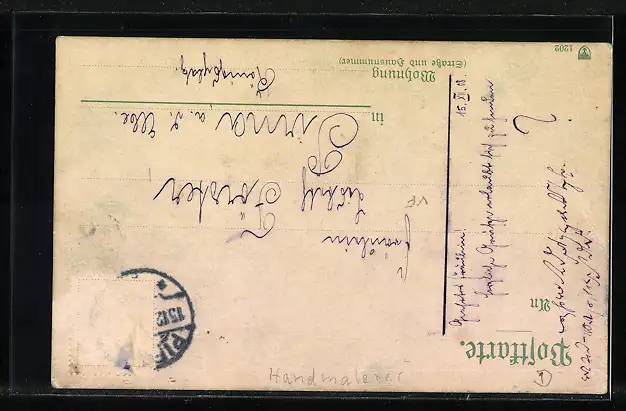 Künstler-AK Handgemalt: Wasserpartie im Wald