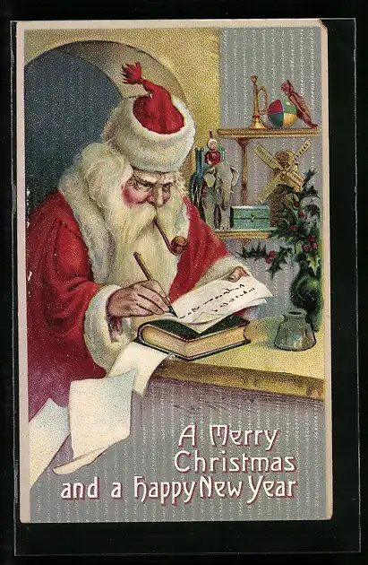 AK Der Weihnachtsmann schreibt einen Brief