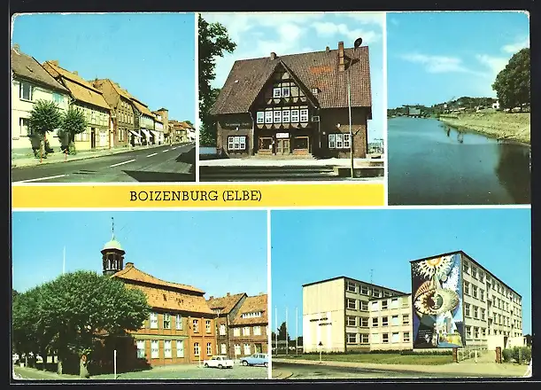 AK Boizenburg, Clara-Zetkin-Strasse, Konsum-Hotel Boizenburg-Stadt, Rathaus