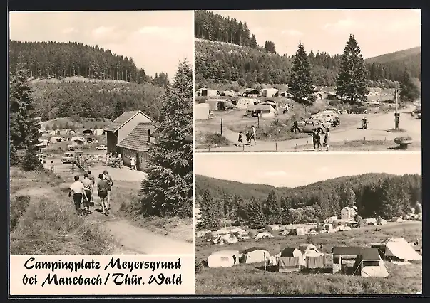 AK Manebach /Thür. Wald, Campingplatz Meyersgrund