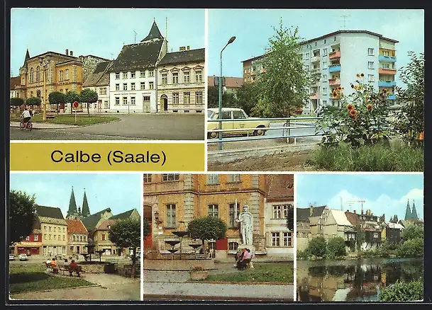 AK Calbe /Saale, Markt, Wilhelm-Pieck-Strasse, Stephanskirche