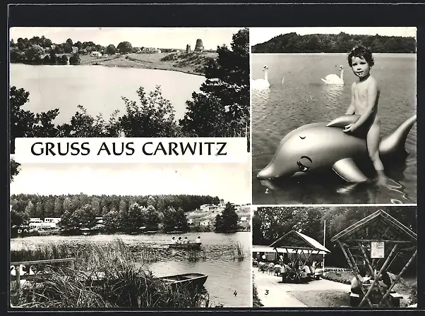 AK Carwitz /Kreis Neustrelitz, Parkgaststätte am Haus Hullerbusch, Zeltplatz Dreetzsee