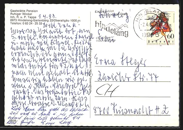 AK Hindelang-Gailenberg, Gaststätte-Pension Ruhiger Winkel