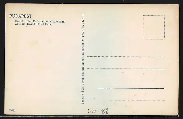 AK Budapest, Café im Grand Hotel Park
