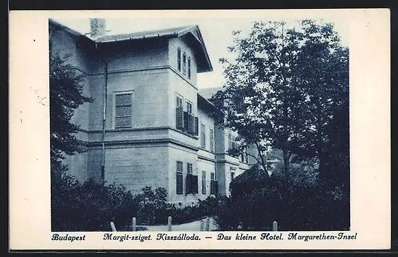 AK Budapest, Kleines Hotel auf der Margarethen-Insel