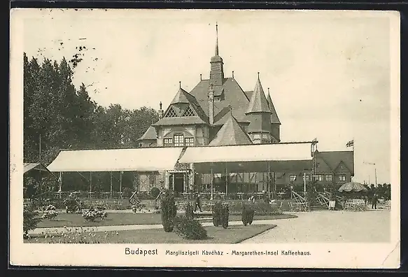 AK Budapest, Margitszigeti Kavehaz, Margarethen-Insel, Kaffeehaus