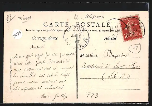 AK Chatelet, Vue des Mines d`Or, Cliché Case