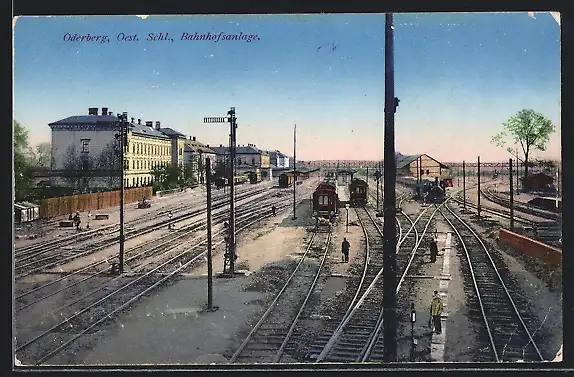 AK Oderberg, Motiv der Bahnhofsanlage