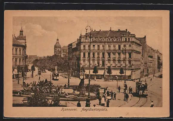 AK Hannover, Aegidientorplatz mit Strassenbahn