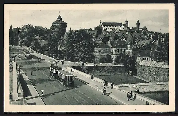 AK Nürnberg, Hallertorpartie mit Strassenbahn