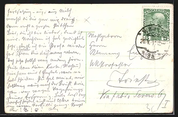 AK Wien, Praterstrasse mit Strassenbahn