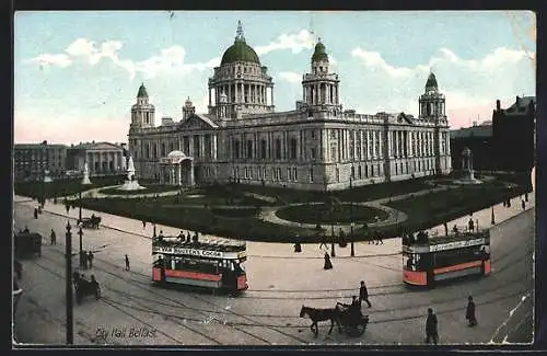 AK Belfast, Trams in front of the City Hall