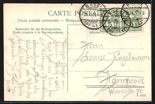 AK Basel, Strassenbahn auf der Viaduktstrasse