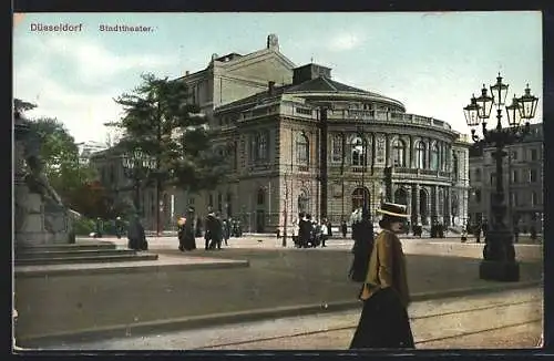 AK Düsseldorf, Stadttheater, Ortspartie