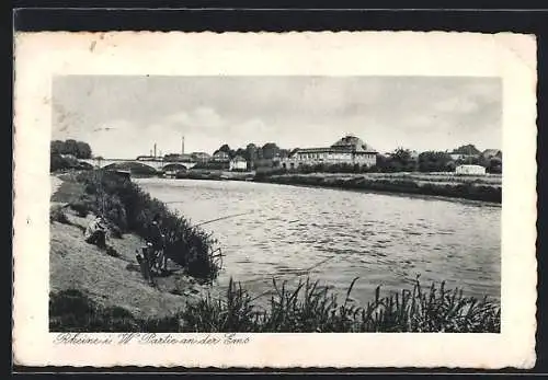 AK Rheine i. W., Emspartie mit Brücke