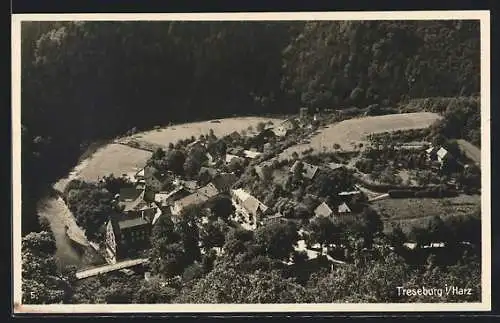 AK Treseburg /Harz, Gesamtansicht aus der Vogelschau