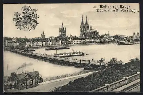 AK Köln, Panorama, Stadtwappen