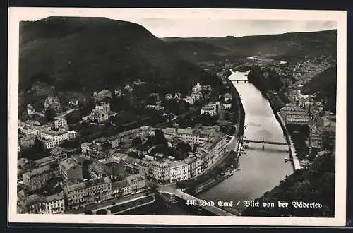 AK Bad Ems, Blick von der Bäderley auf den Ort