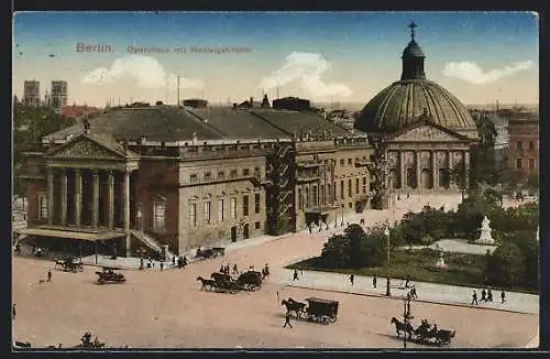 AK Berlin, Opernhaus mit Hedwigskirche