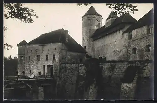 Foto-AK Burghausen /Salzach, Blick zur Burg