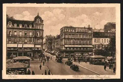 AK Berlin, Strasse Unter den Linden u. Kranzlerecke mit Restaurant Kranzler