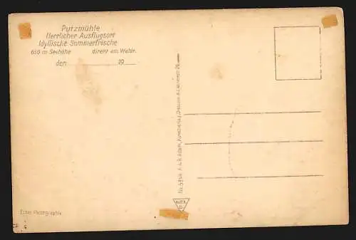 AK Kipsdorf, Gasthaus Putzmühle im Oberen Pöbeltal