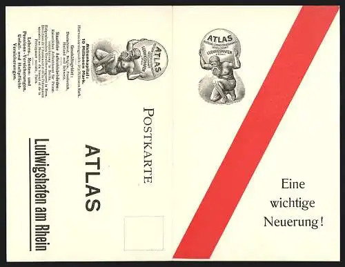 Klapp-AK Atlas Reklame, Deutsche Lebensversicherungsgesellschaft Ludwigshafen am Rhein