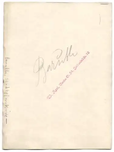 Fotografie W. Apel, Berlin, Ansicht Baruth, Strasse vor der Stadtpfarrkirche