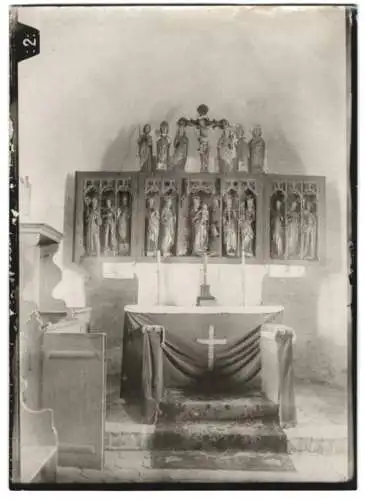 Fotografie W. Apel, Berlin, Ansicht Pechüle, Altar in der Dorfkirche