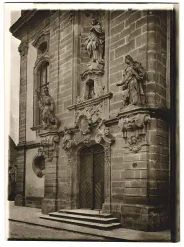 Fotografie W. Apel, Berlin, Ansicht Ellingen / Mittelfranken, Portal der Kirche St. Georg