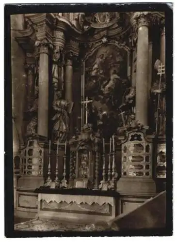 Fotografie W. Apel, Berlin, Ansicht Paradies, Klosterkirche mit Altar