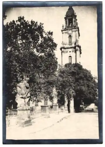 Fotografie W. Apel, Berlin, Ansicht Potsdam, Garnisionskirche und Brücke mit Statuen