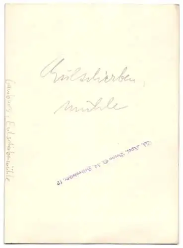 Fotografie W. Apel, Berlin, Ansicht Gamburg, Eulschirbenmühle