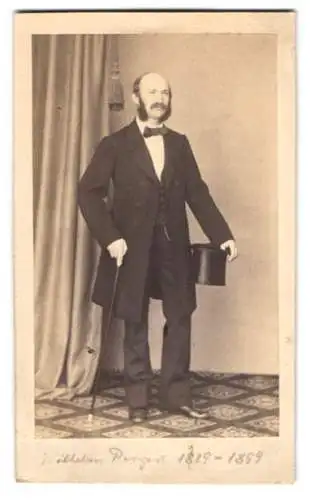Fotografie C. Schwartz & Co., Berlin, Georg Wilhelm Rengert, berliner Fabrikant und Ehrenbürger von Bad Kissingen, 1859