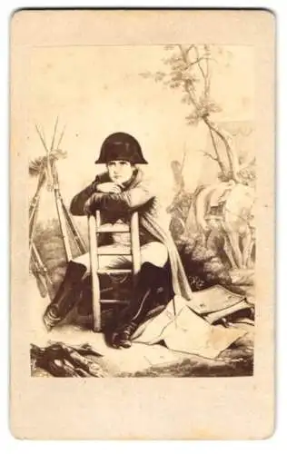 Fotografie unbekannter Fotograf und Ort, Napoleon Bonaparte I. im Felde, nach einem Gemälde