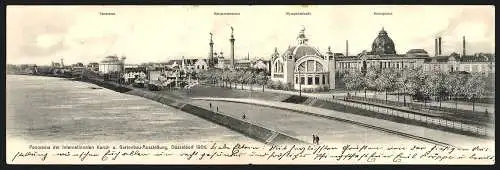 Klapp-AK Düsseldorf, Panorama der Internationalen Kunst- und Gartenbau-Ausstellung 1904, Hauptrestaurant