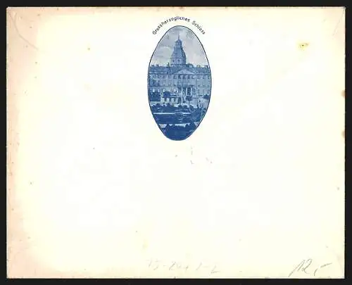 Dekorativer Briefumschlag 100jähriges Bestehen des Grossherzogtums Baden und der goldenen Hochzeit des Grossherzogpaares
