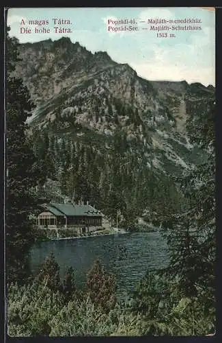 AK Majláth-Schutzhaus, Berghütte am Poprád-See in der hohen Tatra