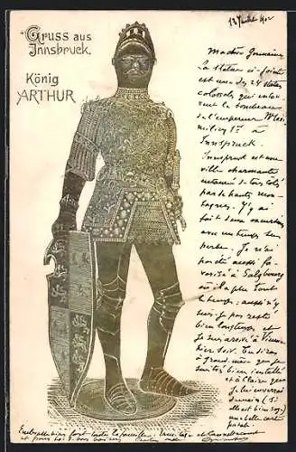 Präge-AK Innsbruck, König Arthur in Rüstung