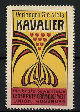 Reklamemarke Kavalier - beste Schuhcreme der Welt, Union Augsburg, Blume