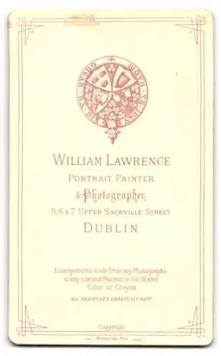 Fotografie William Lawrence, Dublin, 5-7, Upper Sackville-Street, Junge Dame in zeitgenössischer Kleidung