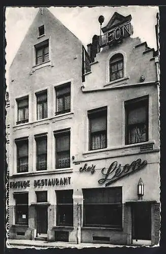 AK Brüssel / Bruxelles, Friture-Restaurant Léon, Rue des Bouchers 18-20