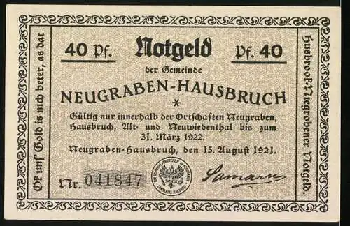 Notgeld Neugraben-Hausbruch 1921, 40 Pfennig, Pfadfinder am Wegweiser zur Wandervogel-Herberge